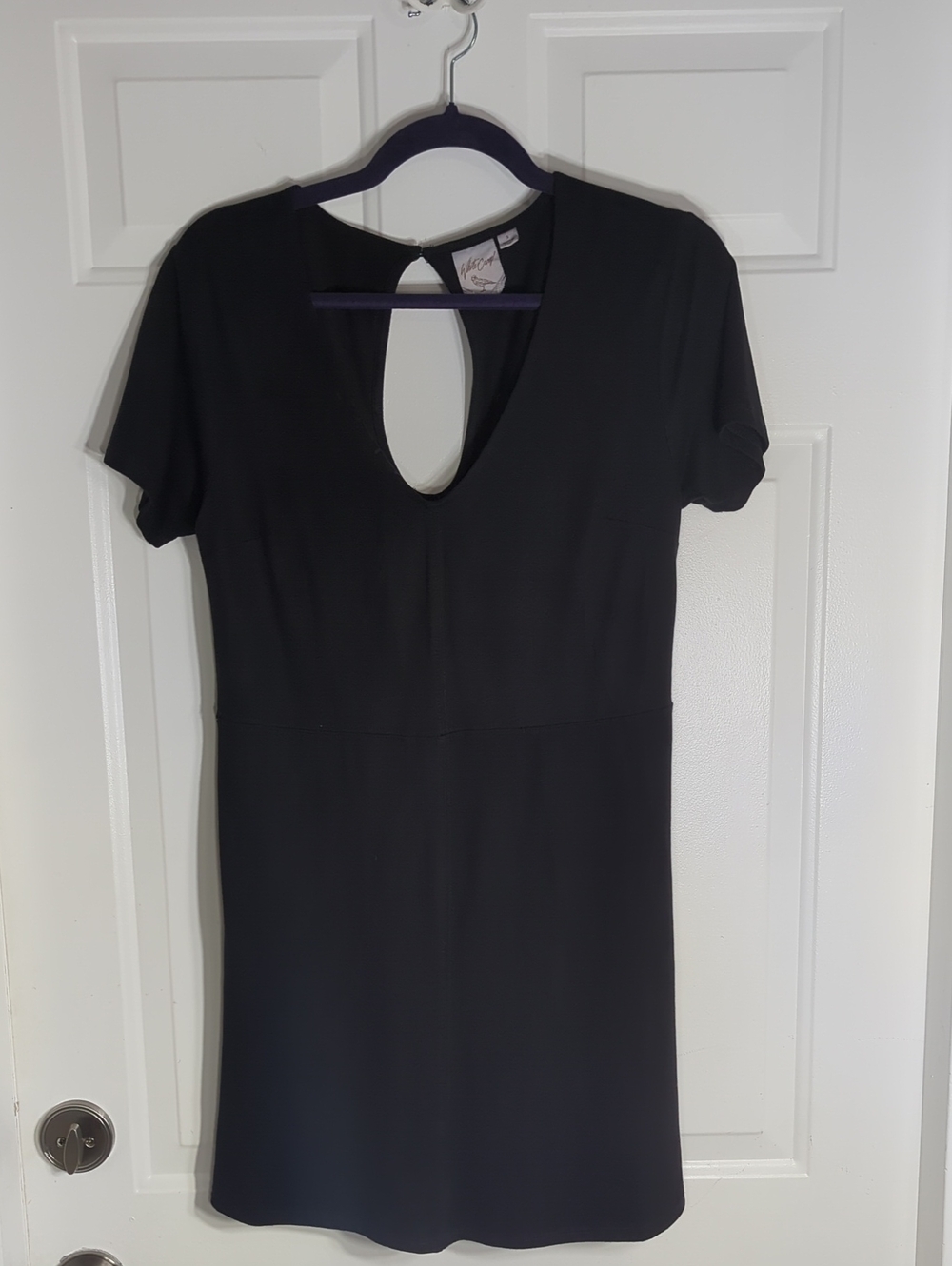 White Crow Black Faux Suede Keyhole Tunic Top Dress Size Small